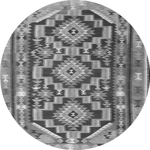 Ahgly Company Indoor Round Southwestern Gray Country Area Rugs, 8' Round
