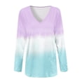 thumbnail image 4 of Tops Para Mujer Camisas de Manga Larga Otoño Casual Suelto Con Cuello en V Blusa Con Estampado de Teñido Anudado Camiseta Odeerbi ODB148741, 4 of 5