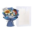 thumbnail image 4 of Graduation Flower Bouquet, Graduation Season Knitted Wool Puff Floral and Gift Bag, Class of 2026 Knitted Crochet Bouquet, Custom Handmade Sunflower Bouquet for Her, 13.8×11.8 in, Blue Boy, 4 of 6
