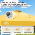 thumbnail image 3 of EAGLE PEAK 10 x 10 ft Pop Up Canopy Tent Instant Outdoor Canopy Straight Leg Shelter with Adjustable Height and Wheeled Carrying Bag (Yellow), 3 of 9