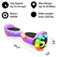 Jetson Litho X Hoverboard Weight Limit 220 Lb. 12 Purple Lava LED