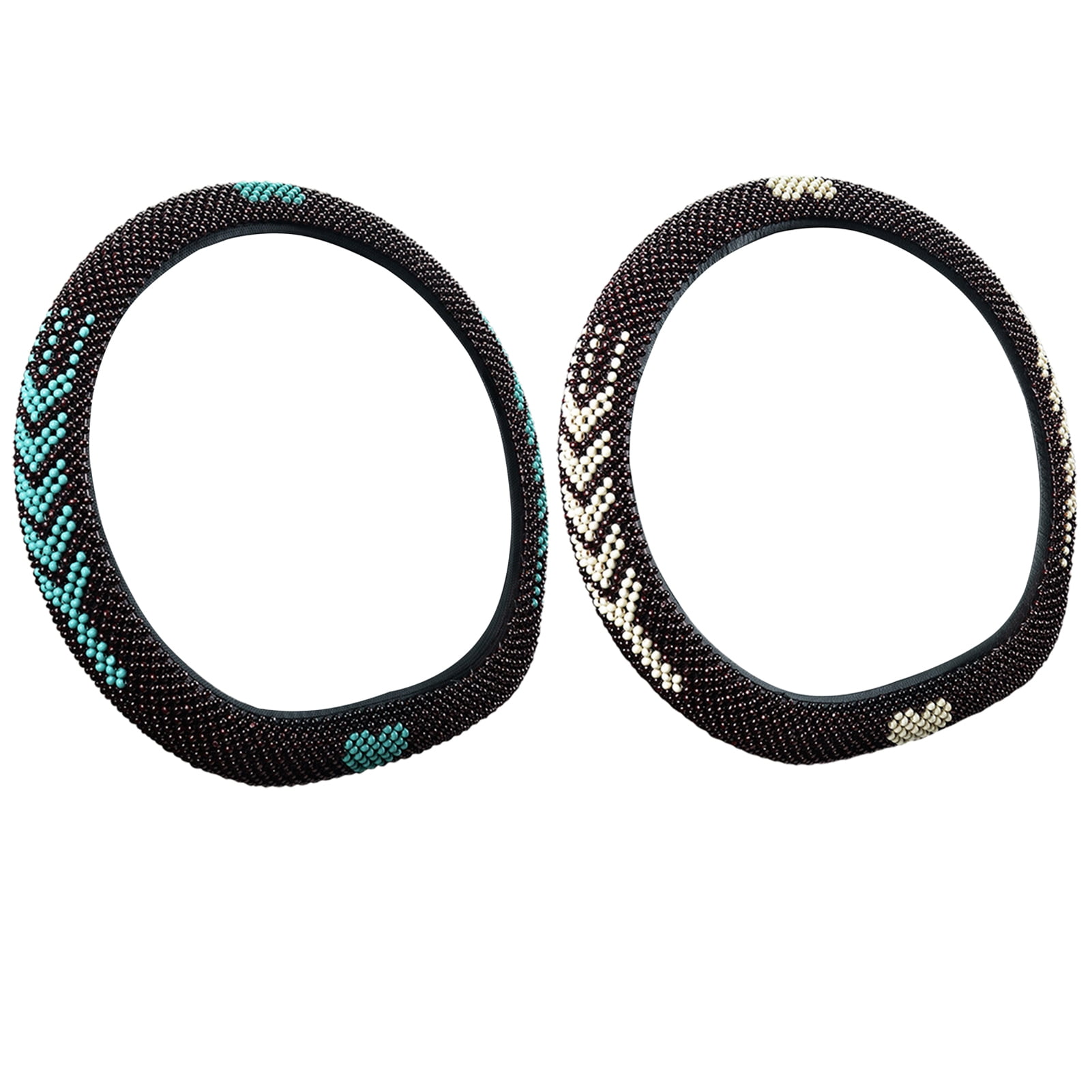 Happy Date Car Steering Wheel Cover,Delicate Workmanship Breathable Beaded Anti-Skid Perfect Decor Comfortable Grip Wooden Bead Steering Wheel Cover for Automobiles