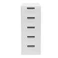 thumbnail image 4 of Modern 5 Drawers Dresser, Plastic Tower Closet Organizer with Wheels Recessed Handles Clothes Toys Storage Organizer White 11.81*15.75*33.07", 4 of 8