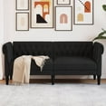 thumbnail image 1 of vidaXL Chesterfield Sofa 2-Seater Black Fabric, 1 of 5