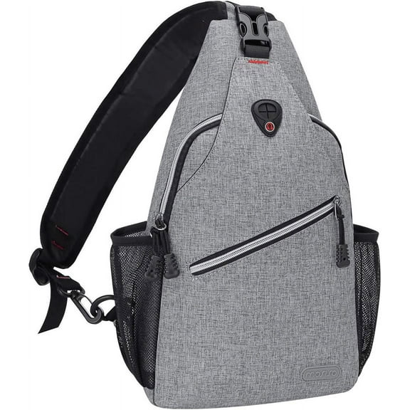 Mosiso Rope Sling Backpack (Up to 13 inch), Multipurpose Outdoor Sport Travel Hiking Crossbody Shoulder Bag, Gray