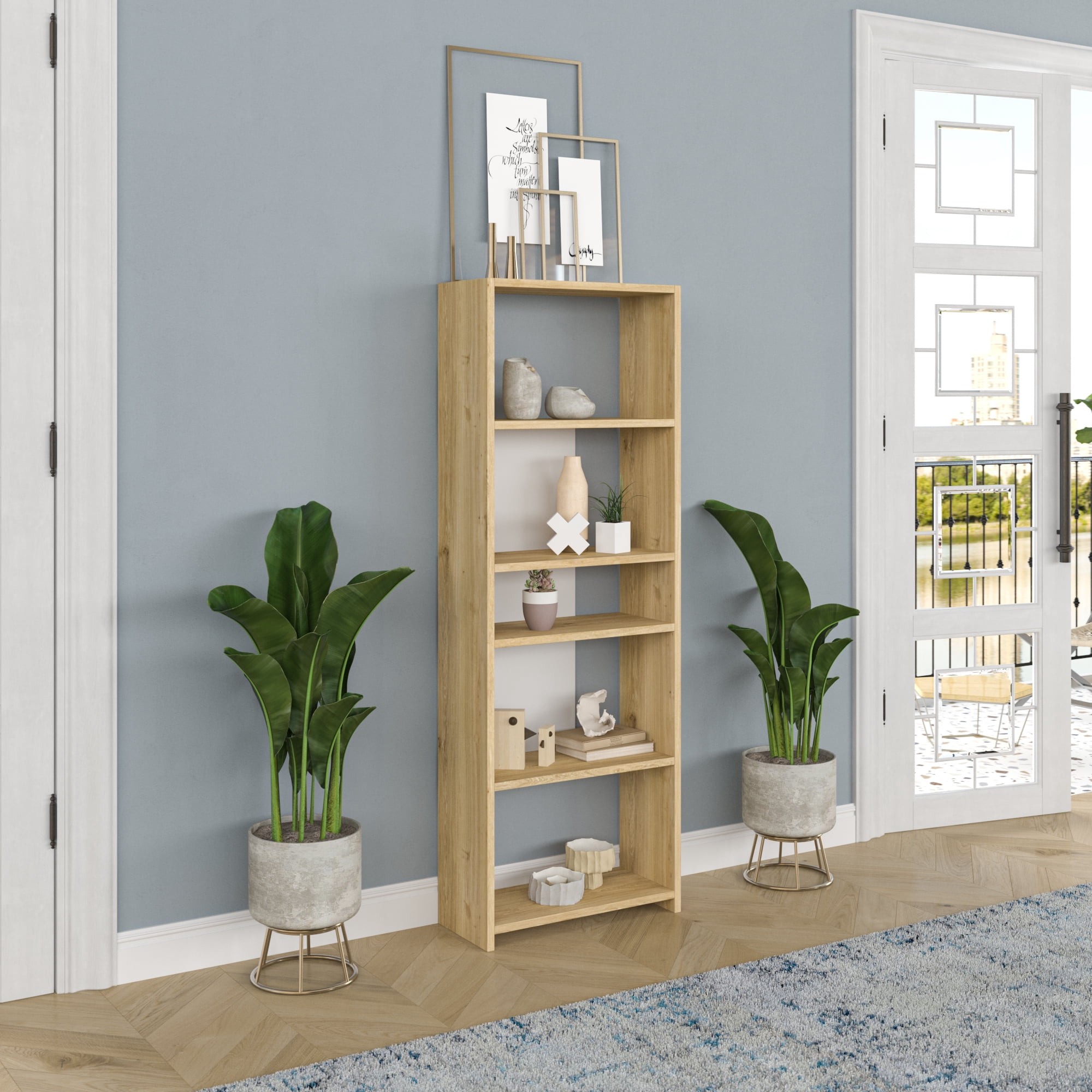 Ada Home Decor Diosp Multiple Tier Bookcase, Oak