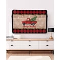thumbnail image 3 of Outdoor TV Cover 60 to 65 Inch Weatherproof, Merry Christmas Waterproof TV Screen Protector for Outside Decor with Zipper and Pocket 58"L x 37"H , Red Farm Truck with Christmas Tree, 3 of 7