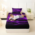thumbnail image 4 of Manfei Sports Car Twin Sheets,Purple Neon Light Print Bedding,3-Piece,1 Fitted Sheet and 1 Pillowcase, 4 of 6