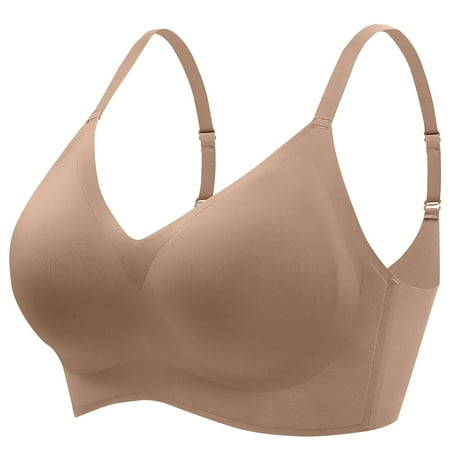 Limited Time Savings  Wireless Bra  Jelly Adhesive  Soft Support  Thin Light  Removable  Daily Wear  Comfortable  Seamless  Underwire-Free  for Everyday  Bra for Older Women | Khaki XL  Sopatenor