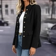 thumbnail image 6 of Lepsheexh 2026 Women's Blazer Jackets Womens Fashion Business Casual Solid Color Work Coats with Pockets Double-breasted Stand-up Collar Blazers, 6 of 8