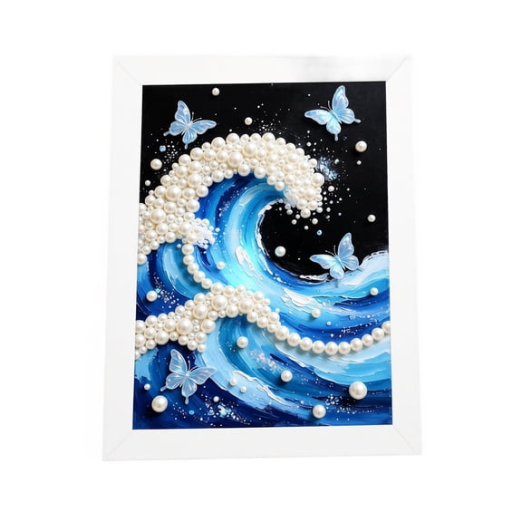 Kiddiway Beach Pearl Painting Art Kit - DIY Diamond Craft with Ocean Design, Creative Arts and Crafts for Adults, Wall Hanging Decor,A