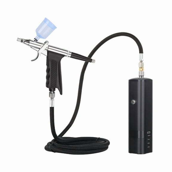 High Pressure Airbrush Kit, Rechargeable Cordless Airbrush Compressor, Dual-Action Handheld Airbrush Gun, Mini Airbrush Set Portable Air Brush for Barber, Nail Art, Makeup, Model Painting