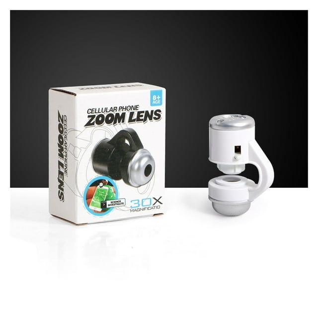 Kids' Portable Microscope Toy - Phone Clip with LED Light, Handheld Magnifier ,Widely Used