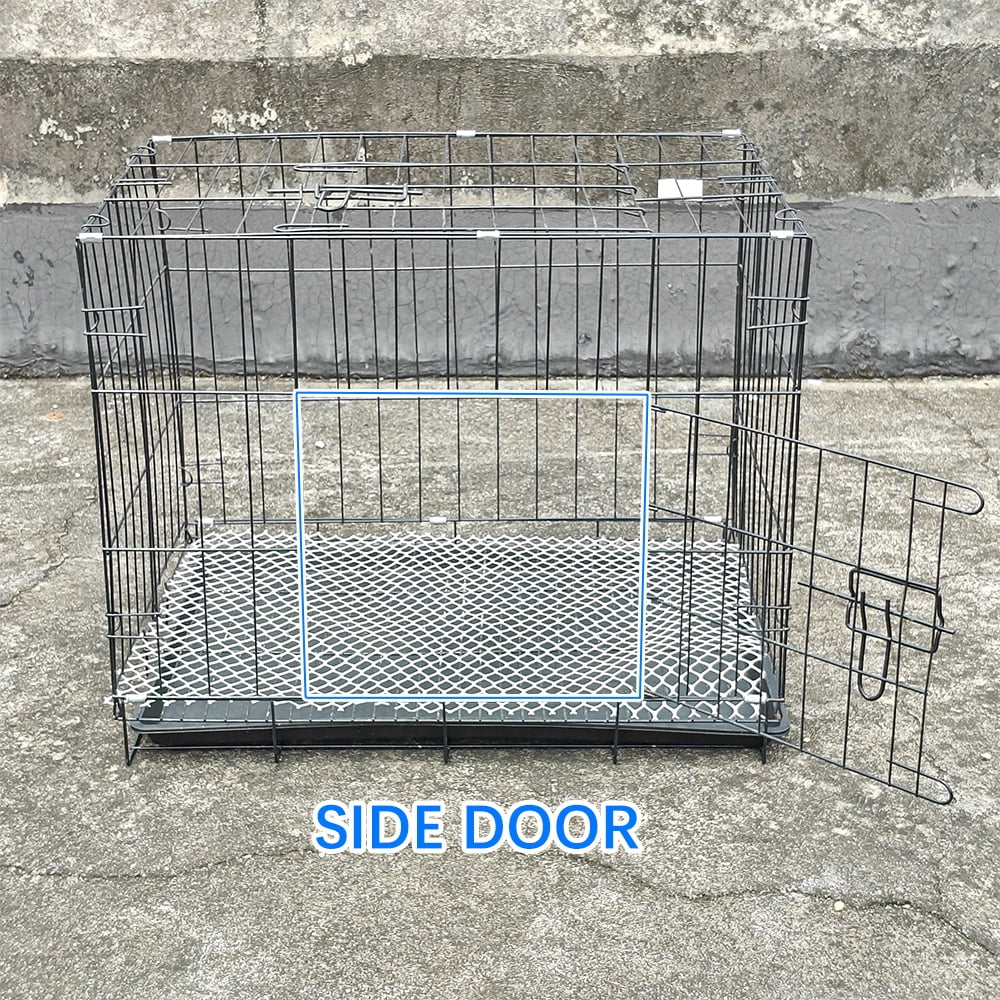 Sturdy Iron Pet Cage for Cats & Dogs - 22.8"x16.5"x19.3" Heavy-Duty Enclosure with Secure Lock & Non-Slip Grid Floor, Perfect for Crate Training & Safe Play