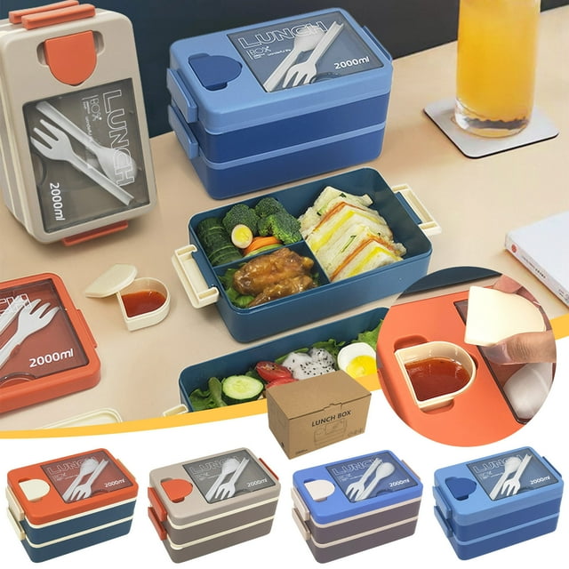 Sentmoon Up to 40% off Double Layer Plastic Lunch Box Large Capacity Student Office Worker Divided Lunch Box Microwave Oven Lunch Box Sales Items for the Day