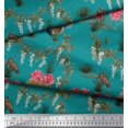thumbnail image 2 of Soimoi Rayon Fabric Leaves,Floral & Peacock Bird Print Sewing Fabric Yard 42 Inch Wide, 2 of 2