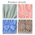 thumbnail image 4 of 1 Pack Microfiber Hair Towel Drying Cap, Super Absorbent Fast Drying Hair Turban with Bow for Women, Khaki, 4 of 9