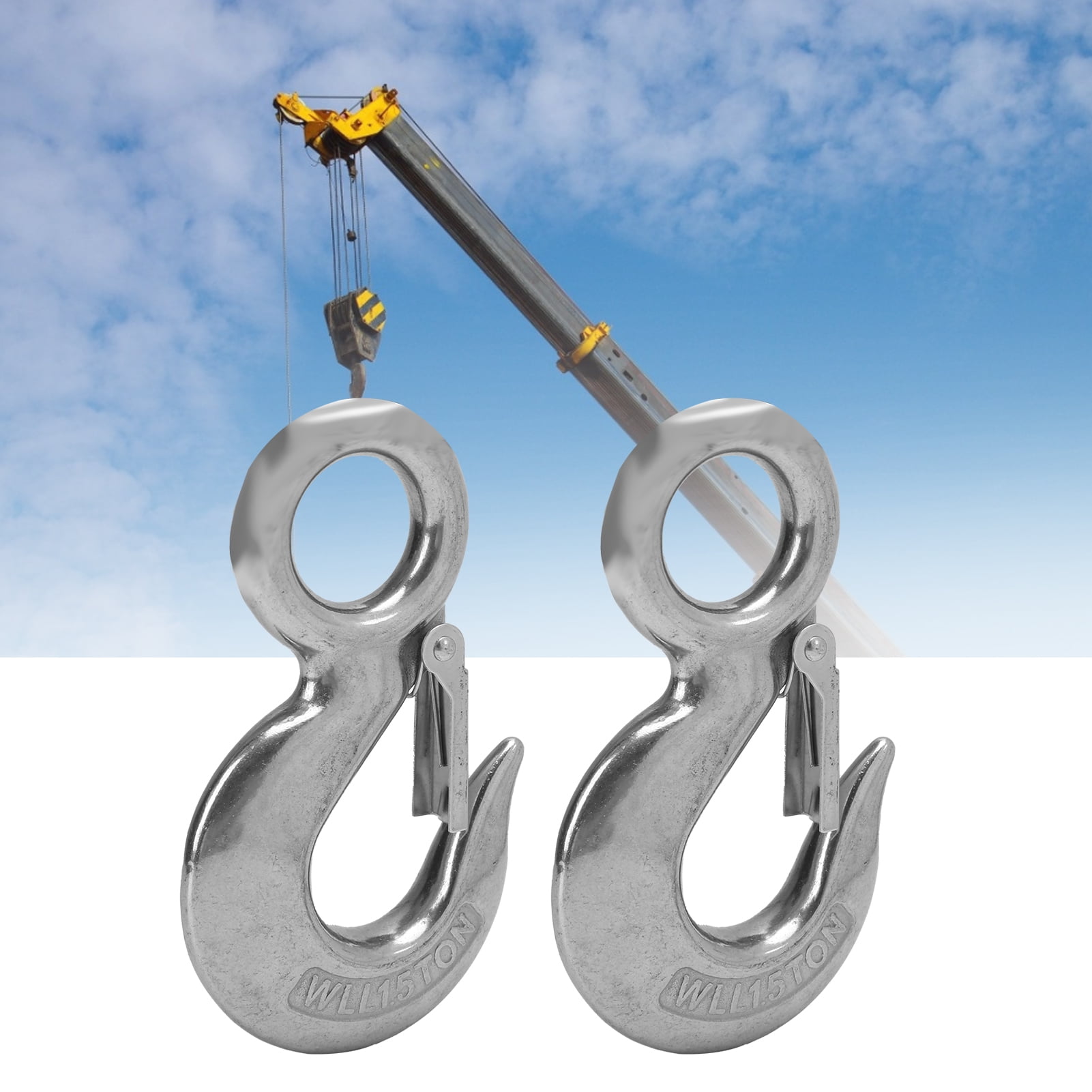 YLSHRF Slip Lifting Hook,Eye Hoist Sling Hook,2pcs 1.5 Tons Eye Slip