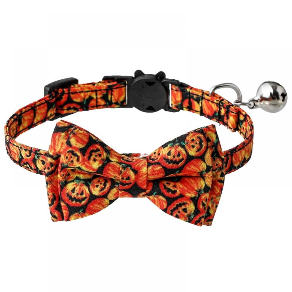 Halloween Cat/Dog Collar With Removable Bow Tie And Bell Cat Collar ...