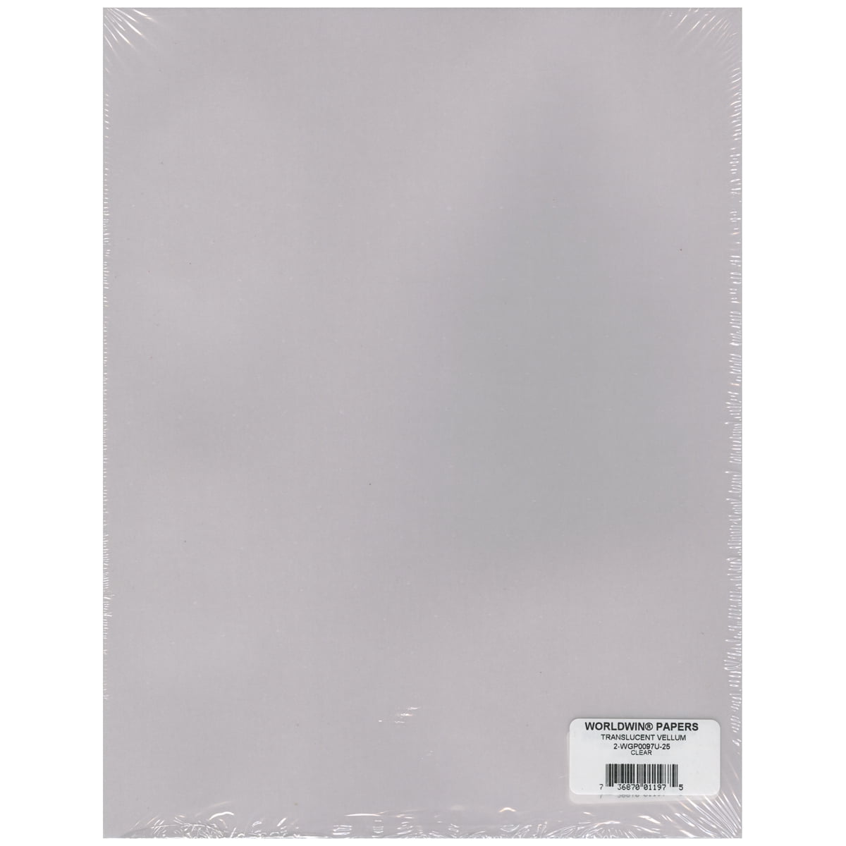 WorldWin Translucent Heavyweight Vellum 8.5"X11"Clear 48lb, Pk 25