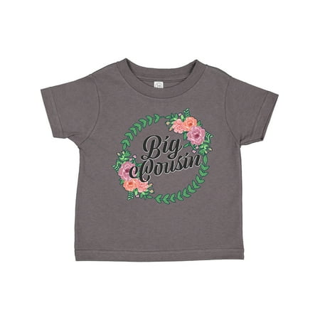 

Inktastic Big Cousin with Flower Circle Gift Toddler Toddler Girl T-Shirt