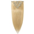 thumbnail image 1 of 100% Remy Human Hair Clip in Human Hair Extensions Silky Straight Human Hair 7 Pcs 15 clips, 1 of 6