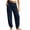 Navy, variant on ZVAVZ Guaze Jogger Pants for Women Lightweight Elastic Waist Pants with Decorative Drawstring Casual Beach Vacation Pants Light Blue S
