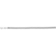 Sterling Silver 5.6mm Miami Cuban Chain with Box Lock. Item is rhodium plated. Bracelet