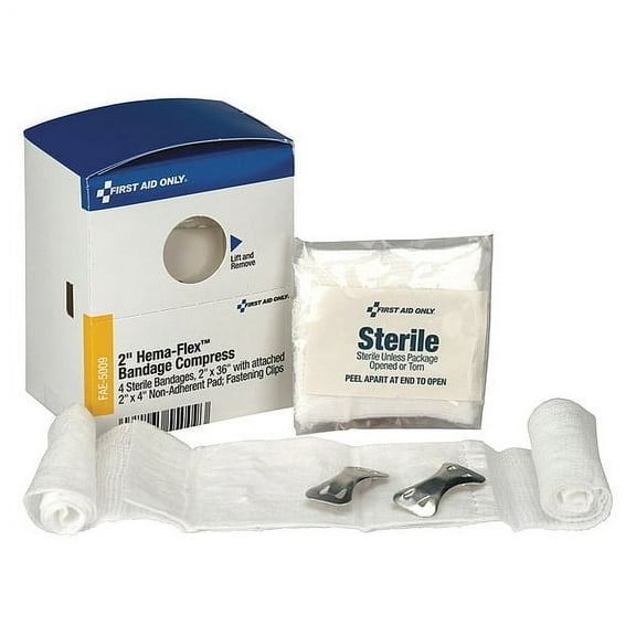 First Aid Only First Aid Kit Refill,WHT,3"L,1 7/8"W,PK4 FAE-5009