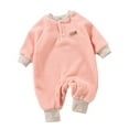 thumbnail image 2 of Zwiiyzr Baby Clothes Boys Girls Winter Jumpsuit Romper Long Sleeve One Piece Overalls Outfits Warm Clothes for Unisex Pink, 2 of 3