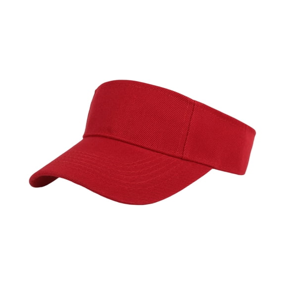 Fabrcox Sun Visor Hats for Girls Boys Lightweight Adjustable Visor Preppy Back to School Sports Hat for Running Tennis Outdoor Red 20.08-21.26"