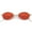 Gold / Red, variant on Oval Sunglasses Slim Metal Arms Color Tinted Flat Lens 51mm (Gold / Pink)