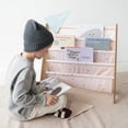thumbnail image 3 of 3 Sprouts Recycled Fabric Kids Book Rack Storage Bookshelf Organizer in Pale Pink Terrazzo for Ages 3+, 3 of 15