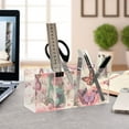 thumbnail image 4 of Butterflies Flowers Floral Pencil Pen Cosmetic Holder Cup Makeup Brush Holder Desk Accessories Holder Acrylic Organizer for Office School Home, 4 of 7
