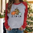 thumbnail image 2 of Penkiiy Chandail en Molleton pour Femmes C'est l'Automne Col Rond Imprimé Chandail Manches Longues Blouse Gris Vêtements Y2K, 2 of 4