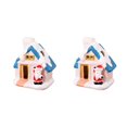 thumbnail image 1 of maskred Resin Christmas Scene Snow House LED Desktop Set Decoration Village House Santa 2Set, 1 of 1