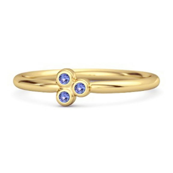 Dainty 0.20 Cts Tanzanite 925 Sterling Silver Gold Vermeil Tiny Women Valentines Day Gifts Ring Gift For Her