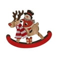thumbnail image 2 of Fiudx Trineo Navideño de Madera, Adornos Creativos de Muñeco de Nieve Anciano, Diseño Colorido de Caballo de Madera Oscilante, Decoración Navideña, Decoración Festiva para El Hogar, 2 Tamaños, 4 Esti, 2 of 3