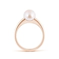 thumbnail image 2 of Angara Solitaire Japanese Akoya Cultured Pearl Dome Ring in 14K Rose Gold for Women | June Birthstone Jewelry for Her, 2 of 8