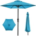 thumbnail image 3 of Best Choice Products 10ft Outdoor Steel Market Patio Umbrella w/ Crank, Tilt Push Button, 6 Ribs -  Sky Blue, 3 of 9