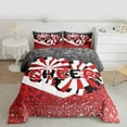 thumbnail image 2 of jejeloiu Cheer Sports Queen Comforter Set,Chic Cheetah Pattern Bedding Sets,Red White Bedding Comforter Set For Girls Kids,Ultra Soft Home Decor Reversible,3-Piece, 2 of 8