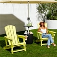 thumbnail image 3 of Chiccushion Adirondack Chair Set of 2, HDPE Adirondack Chair with Cup Holder, Yellow, 3 of 9