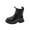 Black, variant on Mgmyaa Girls' British Style Solid Color Short Boots for Fall, Fashionable Mid-Calf Boots for Little and Big Kids