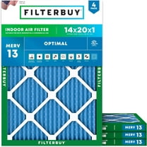 Filterbuy 14x20x1 MERV 13 Health Defense, Pleated HVAC AC Furnace Air Filters (4-Pack)