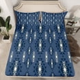 thumbnail image 7 of Feelyou Bohemian Aztec Kid Twin Sheet Sets, Blue Geometric Abstract Twin Fitted Sheet, Southwestern Flat Sheet, Microfiber Bedroom Decor, 3 Pieces, 7 of 7
