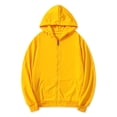 thumbnail image 2 of Sudadera con capucha para hombre, con cremallera completa, manga larga, ligera, sólida, deportiva, con capucha, pequeña, amarilla Unique Bargains Sudadera, 2 of 6