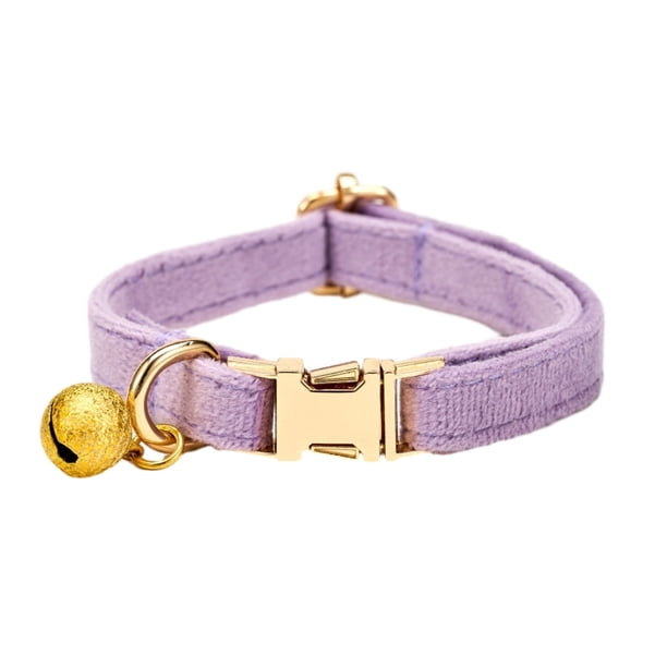 Collar ajustable para gatos, suave, con cascabel extraíble, de color liso, para perros pequeños, gatos y gatitos, ideal para paseos al aire libre y seguridad.