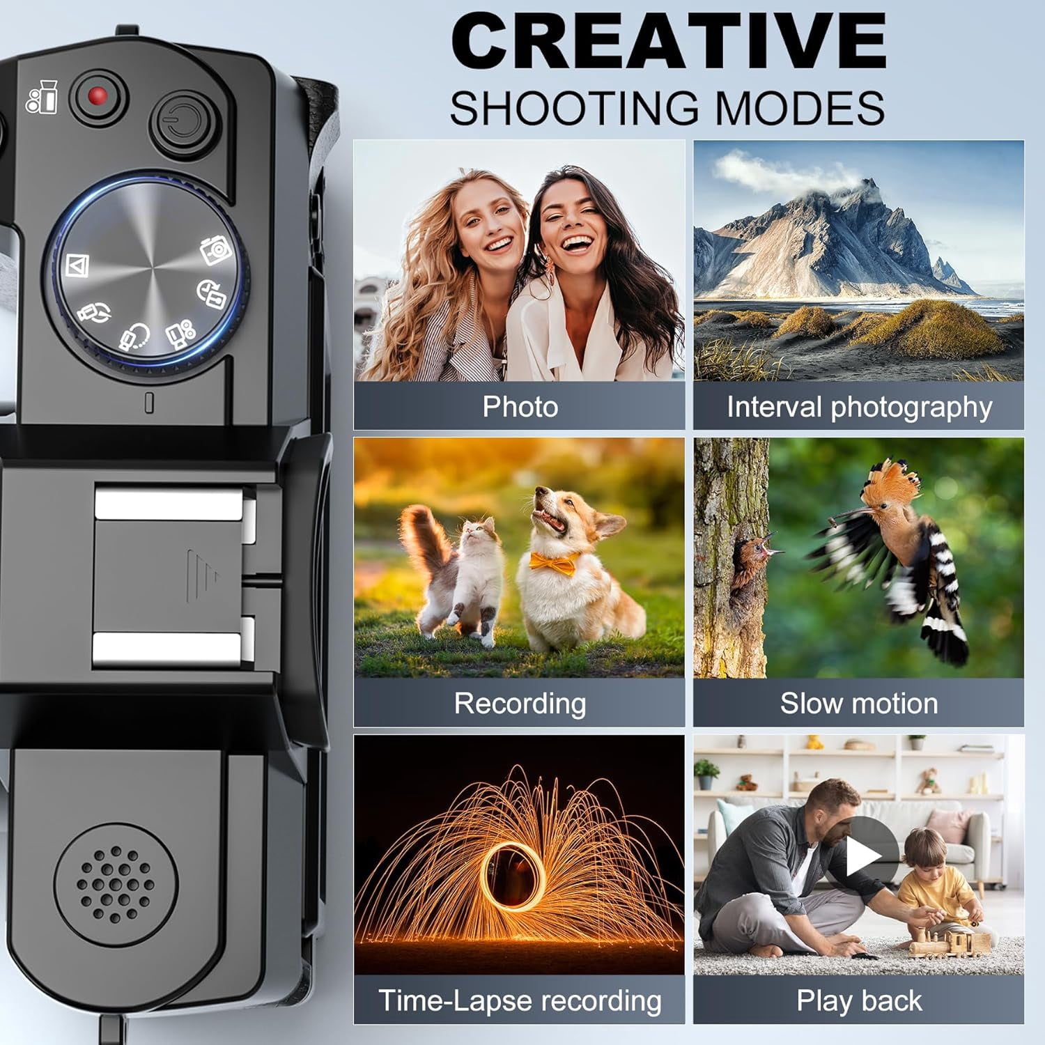 NBD 4K Digital Cameras for Photography 48MP Video Camera for Vlogging with Wide-Angle & Macro Lens