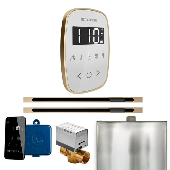 Mr Steam ButlerFlex Max Steam Shower w/TempoFlex Control and Linear Steamhead in Wht Brushed Bronze
