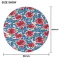 thumbnail image 6 of Round Waterproof Tablecloth Pioneer Pink Blue Rose Reusable Indoor/Outdoor Durable Table Cover for Kitchen and Dining Room 60 Inch X 60 Inch, 6 of 6
